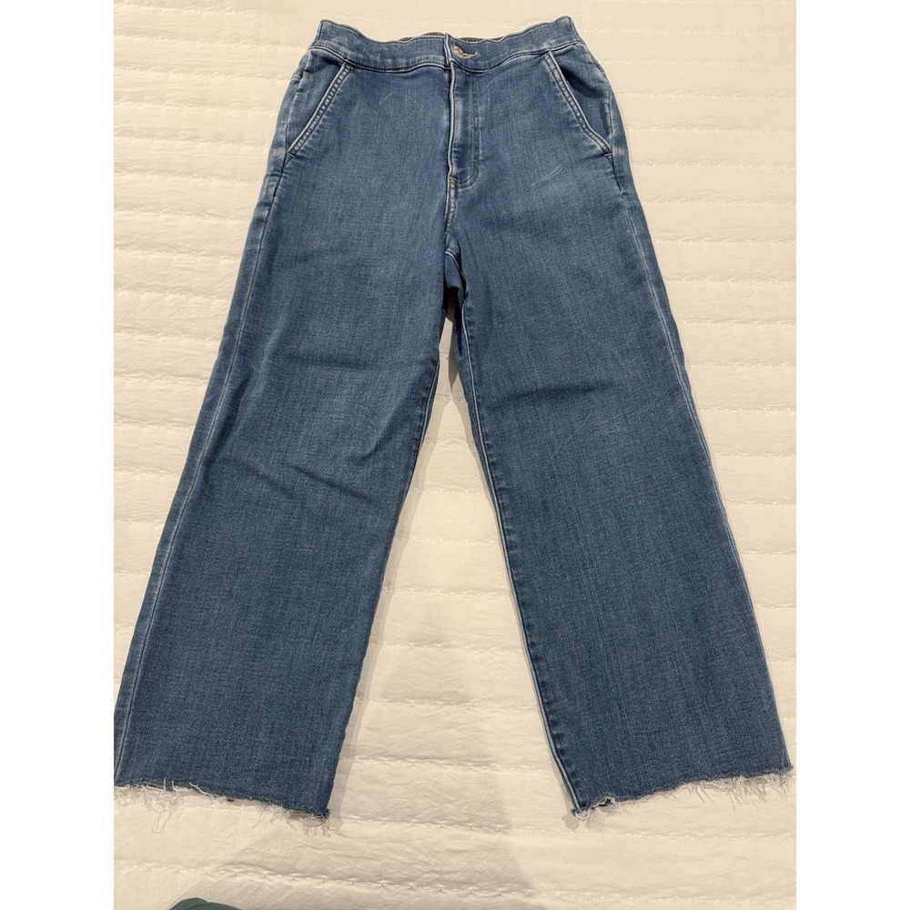Women's Express Raw Hem Crop Super High Rise Jogger Jeans
